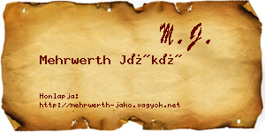 Mehrwerth Jákó névjegykártya